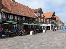 Ribe, historische Fachwerkh�user in der Overdammen Stra�e (09.06.2018)
