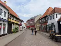 Ribe, Fachwerkh�user in der Niederdammen Stra�e (09.06.2018)