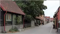 Visby. Die Nygatan ist heute eine beliebte ruhige Wohnstra�e. 24.07.2018