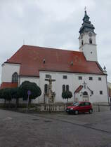 Mosonmagyarvr, barocke St. Laszlo Kirche, erbaut im 17. Jahrhundert (25.08.2018)