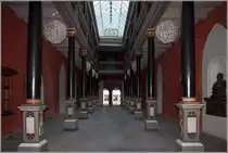 Stralsund. Der Nord-S�d-Durchgang des Rathauses mit Galerie. 28.07.2018