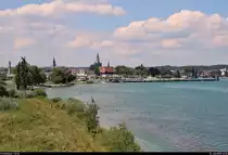 Blick vom Seeburgpark in Kreuzlingen (CH) auf die Stadt Konstanz mit ihrem Hafen am Bodensee.
[12.7.2018 | 14:26 Uhr]