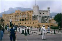 Monaco. Das Frstenschloss der Grimaldis im Stadtteil Monaco-Ville. Scan eines Dias vom Sommer 1979.