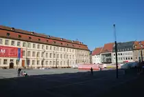 Bamberg, Blick aus Richtung Fleischstra�e auf den abendlichen Maximiliansplatz nach Ende des Markttreibens - 05.05.2018