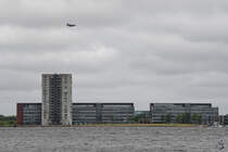 Moderne, wenig attraktive Architektur in der Stadt Aalborg. (Juni 2018)