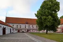 Innenhof des �lborghus Slot, welches von 1539 bis 1555 errichtet und in der ersten H�lfte des 17. Jahrhunderts umgebaut wurde. (Aalborg, Juni 2018)