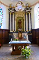 Rumersheim, der Hochaltar in der Kirche St.Gilles, Juni 2017