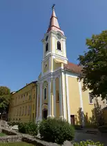 Tapolca, St. Elisabeth Kirche, Chor 15. Jahrhundert, Langhaus und Turm erbaut bis 1757 (28.08.2018)