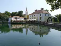 Tapolca, 200 Jahre historische Wasserm�hle, heute Hotel Gabriela (28.08.2018)