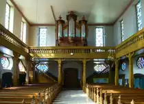Lauterburg(Lauterbourg), Blick zur Orgelempore in der Dreifaltigkeitskirche, Sept.2017