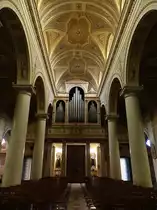 San Colombano al Lambro, Orgelempore in der Pfarrkirche St. Colombano (01.10.2018)