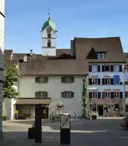 Rheinfelden AG, der Z�hringerplatz in der Altstadt, Mai 2017