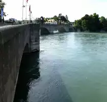 Rheinfelden AG, die alte Rheinbr�cke , Blick zur deutschen Seite, Mai 2017