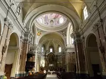 Montanaro, barocker Innenraum der St. Marta Kirche (04.10.2018)