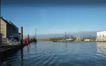Blick auf den Hafen von L�bbecke am Mittellandkanal bei km 79,9 am 11.August 2018 
