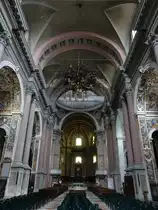 Novara, barocker Innenraum der San Gaudenzio Kirche, erbaut von 1577 bis 1659 (06.10.2018)