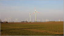 Friedrichskoog. Windenergieanlagen beim Ortsteil Dieksanderkoog. 18.02.2019