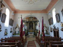 Autenhausen, barocker Innenraum der St. Sebastian Kirche (08.04.2018)
