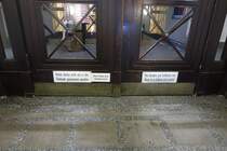 Hamburg am 7.2.2019: Schilder an der Eingangstr der Finanzbehrde am Gnsemarkt