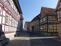 Ummerstadt, historische Fachwerkh�user in der Marktstra�e (08.04.2018)