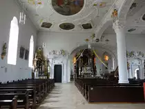 Ebensfeld, barocker Innenraum der katholischen Pfarrkirche Mari� Verk�ndigung (09.04.2018)