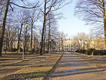 Blick am 16. Februar 2019 durch  den Městsk� sady (Stadtpark) von Franzensbad