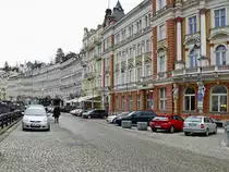Promenade an der Tepl� (deutsch Tepl), diese  ist ein Fluss in Nordwestb�hmen in Tschechien hier am 22. Februar 2019. 