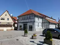 L�wenstein, alter Kelter von 1500 am Kelterplatz, heute Festhalle (29.04.2018)