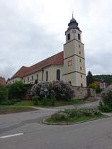 Dettingen bei Horb, kath. Pfarrkirche St. Peter, erbaut von 1739 bis 1742 von Pater Bernhard von Fleckenstein (10.05.2018)