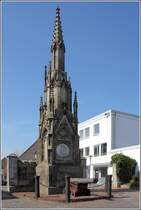 Elsfleth. Denkmal zu Ehren des Schwarzen Herzogs, korrekt Herzog Friedrich Wilhelm von Braunschweig. Er war einer der deutschen Volkshelden der Napoleonischen Kriege. 17.04.2019