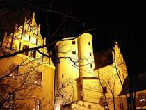 Schwarzenberg/Erzgeb. Schlo bei Nacht.