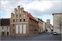 Anklam. Mit dem Bau des  Gotischen Giebelhauses  in der heutigen Frauenstrae 12 wurde vermutlich am 1350 begonnen. 05.05.2019