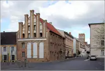 Anklam. Mit dem Bau des  Gotischen Giebelhauses  in der heutigen Frauenstra�e 12 wurde vermutlich am 1350 begonnen. 05.05.2019