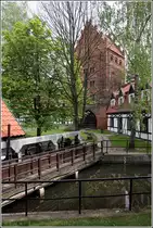 Słupsk (Stolp). Das M�hlentor befindet sich in der N�he des Schlosses und ist eines der �ltesten Geb�ude der Stadt. 11.05.2019