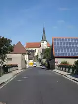 Schwebenried, kath. St. Michael Kirche am Kirchberg, erbaut von 1752 bis 1754 (26.05.2018)