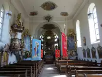 Schwebenried, barocke Kanzel und Alt�re in der St. Michael Kirche (26.05.2018)