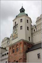 Szczecin (Stettin). Einer der Trme des Stettiner Schlosses, das den Herzgen von Pommern als Residenz diente. Das Schloss ist im Zweiten Weltkrieg stark zerstrt und in den Jahren 1958 bis 1980 wieder aufgebaut worden. 09.05.2019