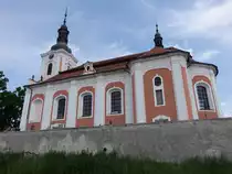 Sedlice u Blatn�, Pfarrkirche St. Jakob, erbaut von 1744 bis 1752 durch Anton�n Jerm�ř (25.05.2019)