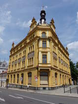 Pisek, Gebude des Jihoceska Restaurant in der Chelcickeho Strae (25.05.2019)