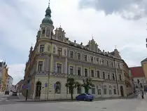 Pisek, Geb�ude des Krankenhaus am Platz Alsovo Namesti (25.05.2019)