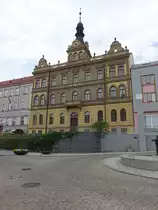 Strakonice, Sgraffito Geb�ude von 1903 am Platz Velke Namesti (25.05.2019)