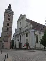 Česk� Budějovice, St. Nikolaus Kathedrale und Schwarzer Turm Čern� vě� (26.05.2019)