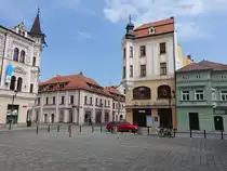 Česk� Budějovice, historische Geb�ude in der Cerne Veze Stra�e (26.05.2019)