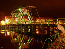 Die Wiecker Holzklappbrcke wurde im Jahre 1887 nach hollndischem Vorbild erbaut. (Greifswald, Dezember 2014)