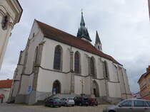 Jindrichuv Hradec, gotische Pfarrkirche Maria Himmelfahrt, erbaut bis 1360 (28.05.2019)