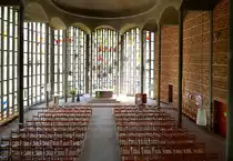 Freiburg, Blick von der Orgelempore der Ludwigskirche Richtung Altar, Aug.2018