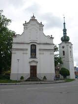Pelhřimov/Pilgrams, Pfarrkirche St. Veit, erbaut im 13. Jahrhundert, barocker Umbau von 1739 bis 1740 (28.05.2019)