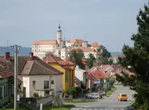 Mikulov/ Nikolsburg, Schloss Mikulov, erbaut im 13. Jahrhundert, barocker Umbau von 1719 bis 1730 durch Christian Alexander Oedtl (31.05.2019)