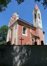 Porici nad S�zavou/ Porschitsch, St. Gallus Kirche, erbaut im 13. Jahrhundert, barocker Umbau von 1745 bis 1750 (01.06.2019)