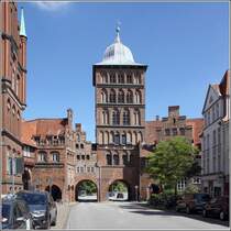 Lbeck. Das Burgtor von der Groen Burgstrae aus betrachtet. 23.07.2019
